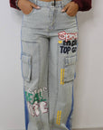Jeans con stampe