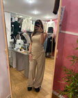 Lumina – Set elegante in maglia con top aderente e pantalone palazzo